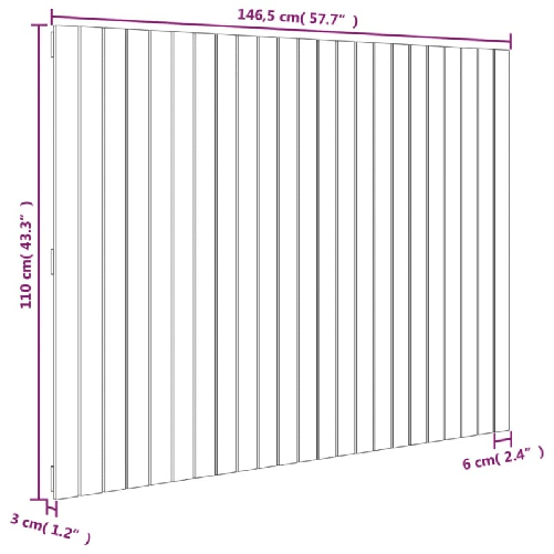 vidaXL-Testiera-da-Parete-Nera-1465x3x110cm-in-Legno-Massello-di-Pino
