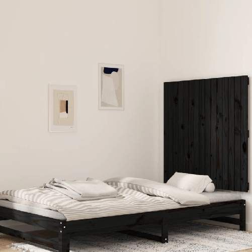 vidaXL-Testiera-da-Parete-Nera-955x3x90-cm-in-Legno-Massello-di-Pino