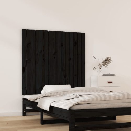 vidaXL-Testiera-da-Parete-Nera-955x3x90-cm-in-Legno-Massello-di-Pino