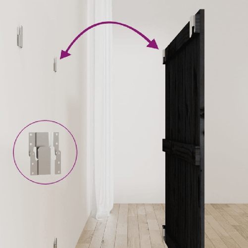 vidaXL-Testiera-da-Parete-Nera-955x3x90-cm-in-Legno-Massello-di-Pino