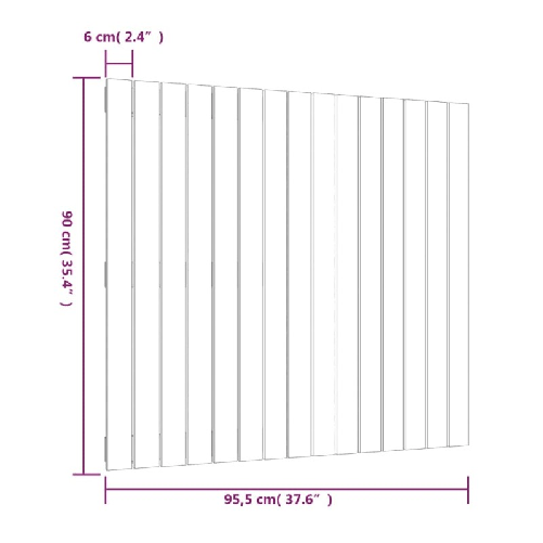 vidaXL-Testiera-da-Parete-Nera-955x3x90-cm-in-Legno-Massello-di-Pino