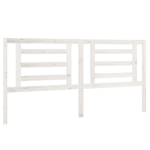 Testiera-per-Letto-Bianca-186x4x100cm-in-Legno-Massello-di-Pino