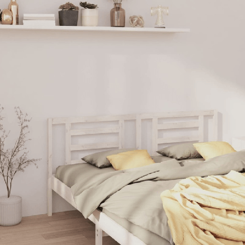 Testiera-per-Letto-Bianca-186x4x100cm-in-Legno-Massello-di-Pino