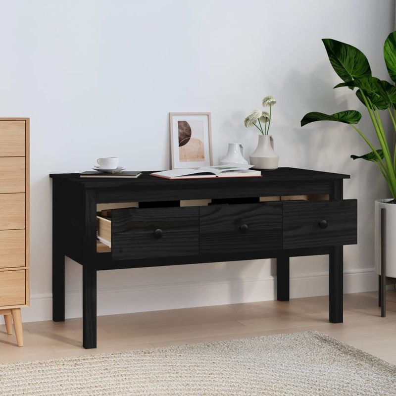 Tavolino-da-Salotto-Nero-102x49x55-cm-in-Legno-Massello-di-Pino