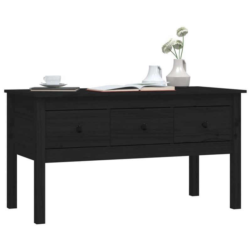 Tavolino-da-Salotto-Nero-102x49x55-cm-in-Legno-Massello-di-Pino