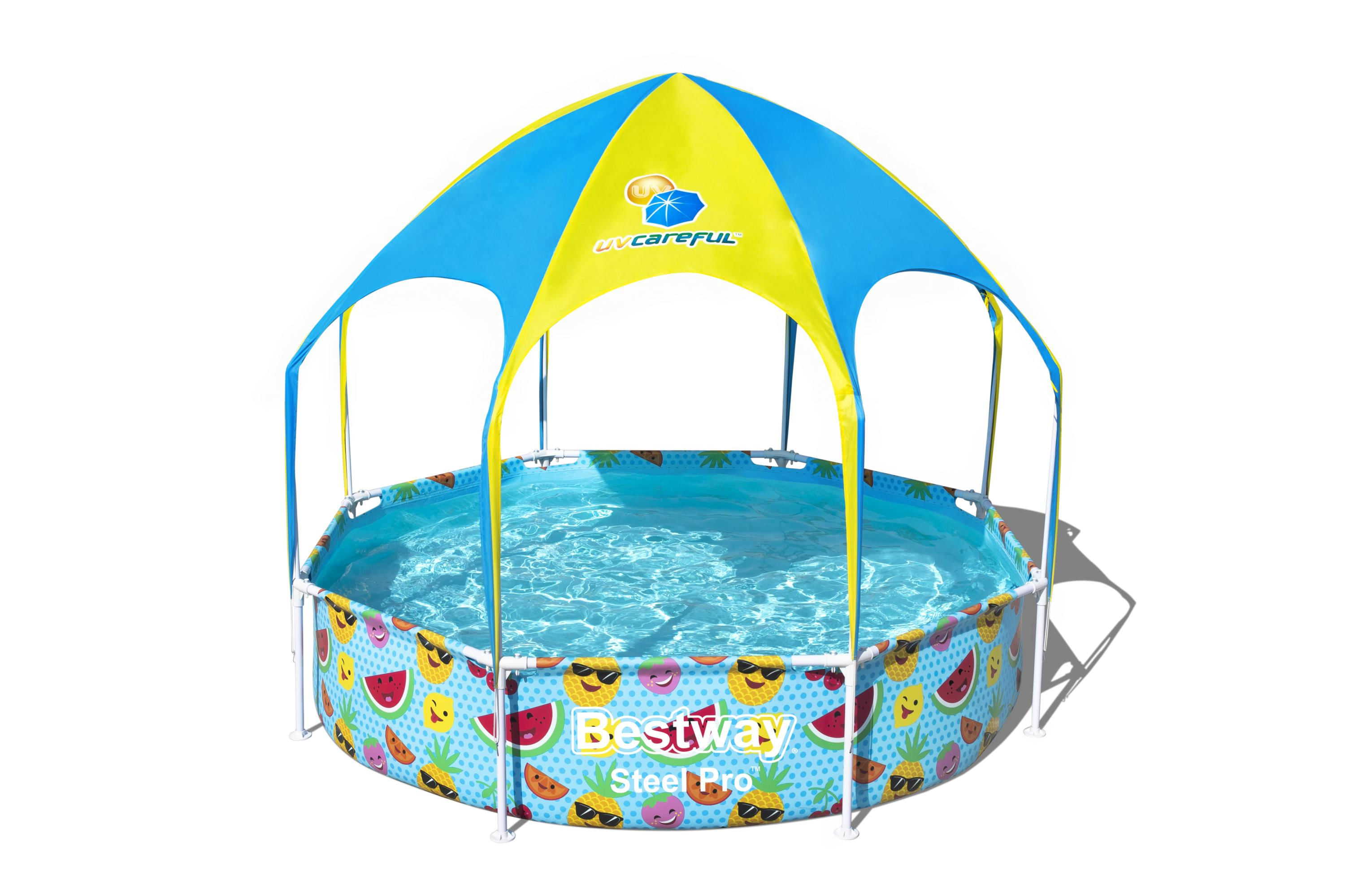 Bestway Steel Pro 56432 piscina fuori terra Piscina con bordi Piscina rotonda 1688 L Arancione, Giallo