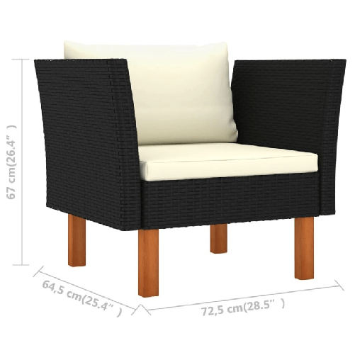 vidaXL-Divano-da-Giardino-in-Polyrattan-e-Massello-di-Eucalipto