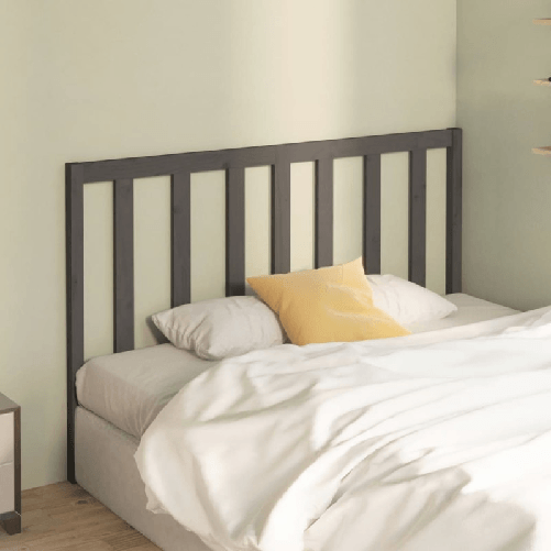 Testiera-per-Letto-Grigia-126x4x100cm-in-Legno-Massello-di-Pino