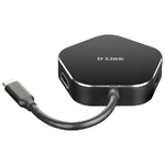 D-Link DUB-M420 replicatore di porte e docking station per laptop Cablato Thunderbolt 3 Nero, Argento