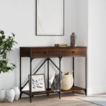 vidaXL-Tavolino-Consolle-Rovere-Marrone-100x39x785-cm-Multistrato