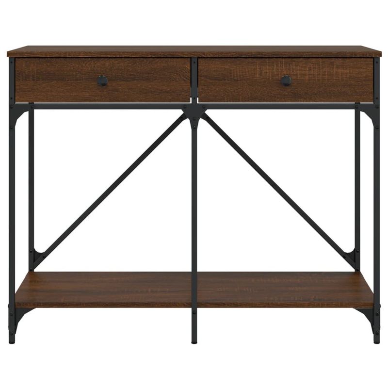 vidaXL-Tavolino-Consolle-Rovere-Marrone-100x39x785-cm-Multistrato