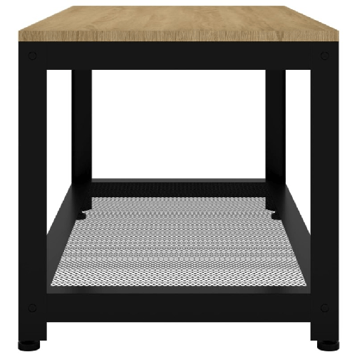 vidaXL-Tavolino-Salotto-Marrone-Chiaro-e-Nero-90x45x45-cm-MDF-e-Ferro