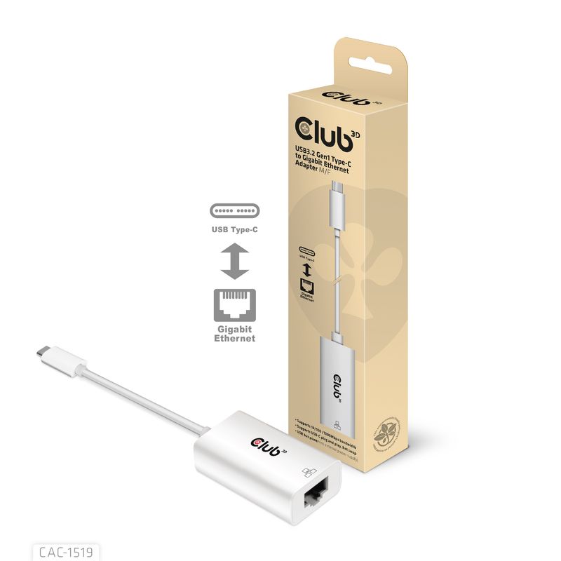 CLUB3D-CAC-1519-adattatore-per-inversione-del-genere-dei-cavi-USB-C-RJ-45-Bianco