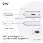 CLUB3D-CAC-1519-adattatore-per-inversione-del-genere-dei-cavi-USB-C-RJ-45-Bianco