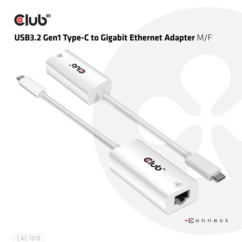 CLUB3D-CAC-1519-adattatore-per-inversione-del-genere-dei-cavi-USB-C-RJ-45-Bianco