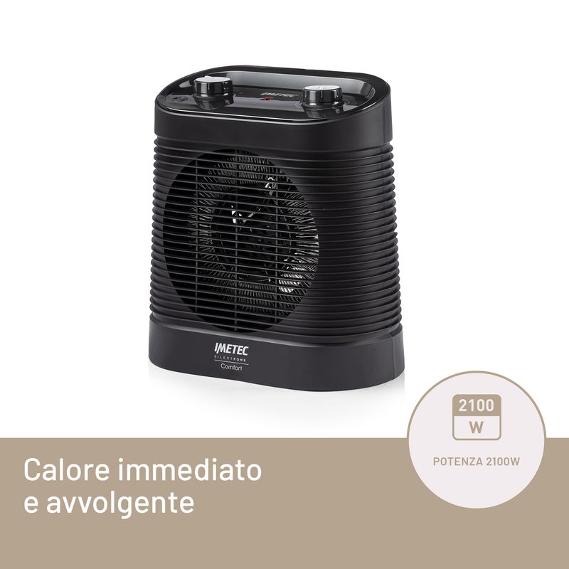 Imetec-Silent-Power-Comfort-Interno-Nero-2100-W-Riscaldatore-ambiente-elettrico-con-ventilatore