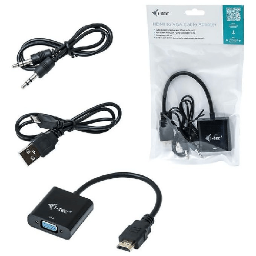 i-tec-HDMI2VGAADA-cavo-e-adattatore-video-015-m-HDMI-VGA-Nero