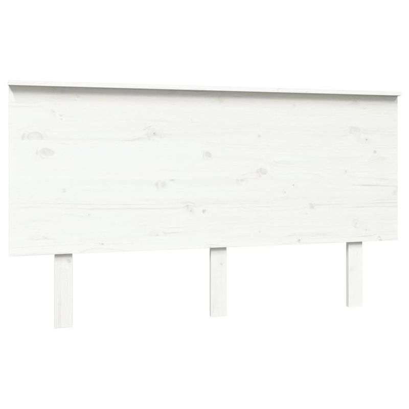 Testiera-per-Letto-Bianca-154x6x825-cm-Legno-Massello-di-Pino