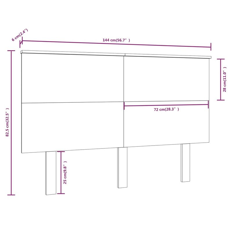 Testiera-per-Letto-Bianca-154x6x825-cm-Legno-Massello-di-Pino