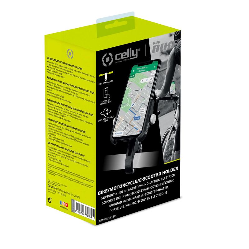 Celly-Armor-Bike-Supporto-passivo-Telefono-cellulare-smartphone-Nero