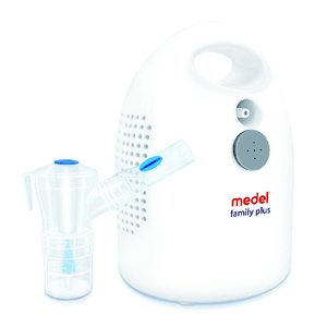Medel 95143 Family Plus Apparecchio per Aerosolterapia a Compressore, Bianco