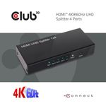 CLUB3D-HDMI-4K-60Hz-UHD-Splitter-AC-Power-4-ports