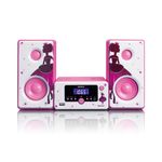 Lenco MC-020 Mini impianto audio domestico 10 W Rosa, Bianco