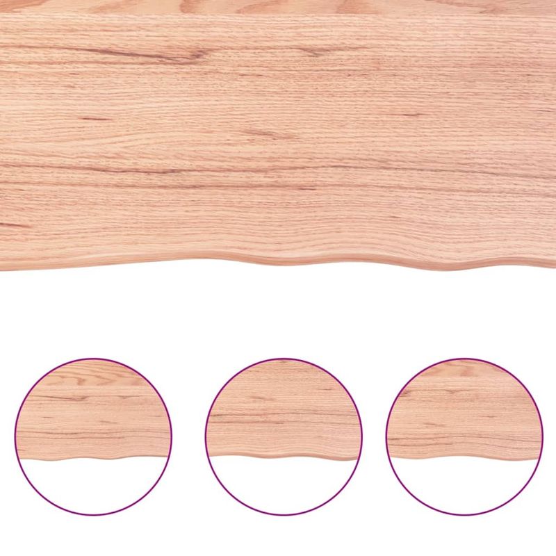 Ripiano-Muro-Marrone-Chiaro-140x50x6cm-Massello-Rovere-Trattato