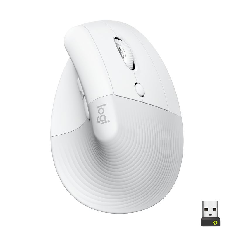 Logitech-Lift-Mouse-Ergonomico-Verticale-Senza-Fili-Ricevitore-Bluetooth-o-Logi-Bolt-USB-Clic-Silenziosi-4-Tasti-Co