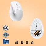 Logitech-Lift-Mouse-Ergonomico-Verticale-Senza-Fili-Ricevitore-Bluetooth-o-Logi-Bolt-USB-Clic-Silenziosi-4-Tasti-Co