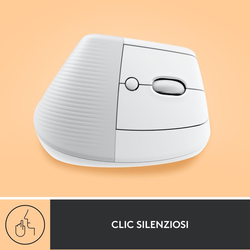 Logitech-Lift-Mouse-Ergonomico-Verticale-Senza-Fili-Ricevitore-Bluetooth-o-Logi-Bolt-USB-Clic-Silenziosi-4-Tasti-Co