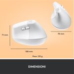 Logitech-Lift-Mouse-Ergonomico-Verticale-Senza-Fili-Ricevitore-Bluetooth-o-Logi-Bolt-USB-Clic-Silenziosi-4-Tasti-Co