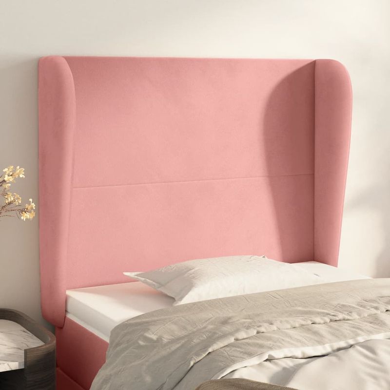 Testiera-ad-Orecchio-Rosa-183x23x78-88-cm-in-Velluto