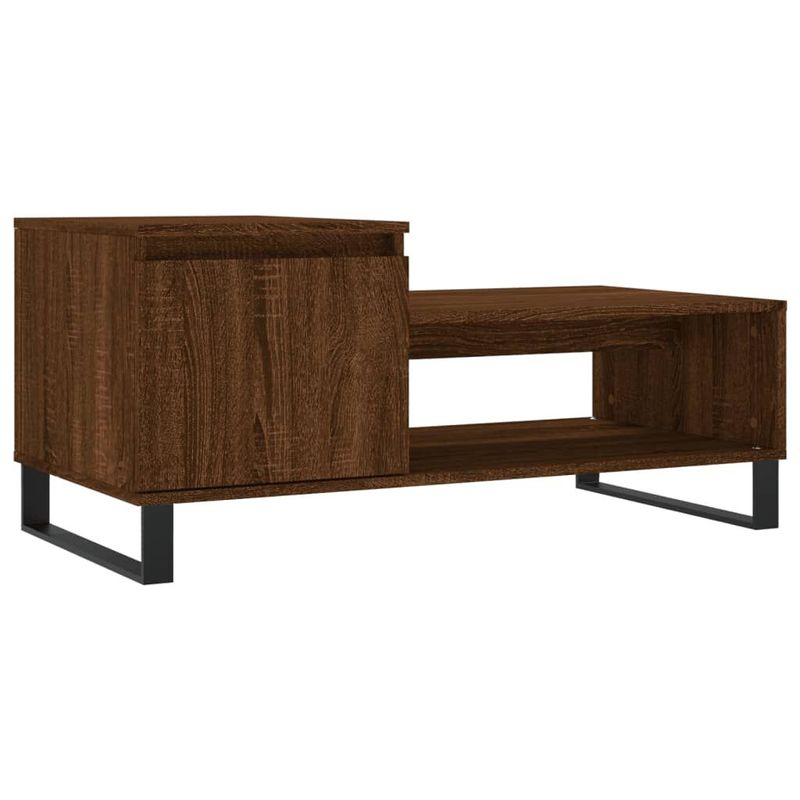 Tavolino-da-Salotto-Rovere-Marrone100x50x45cm-Legno-Multistrato