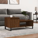 Tavolino-da-Salotto-Rovere-Marrone100x50x45cm-Legno-Multistrato