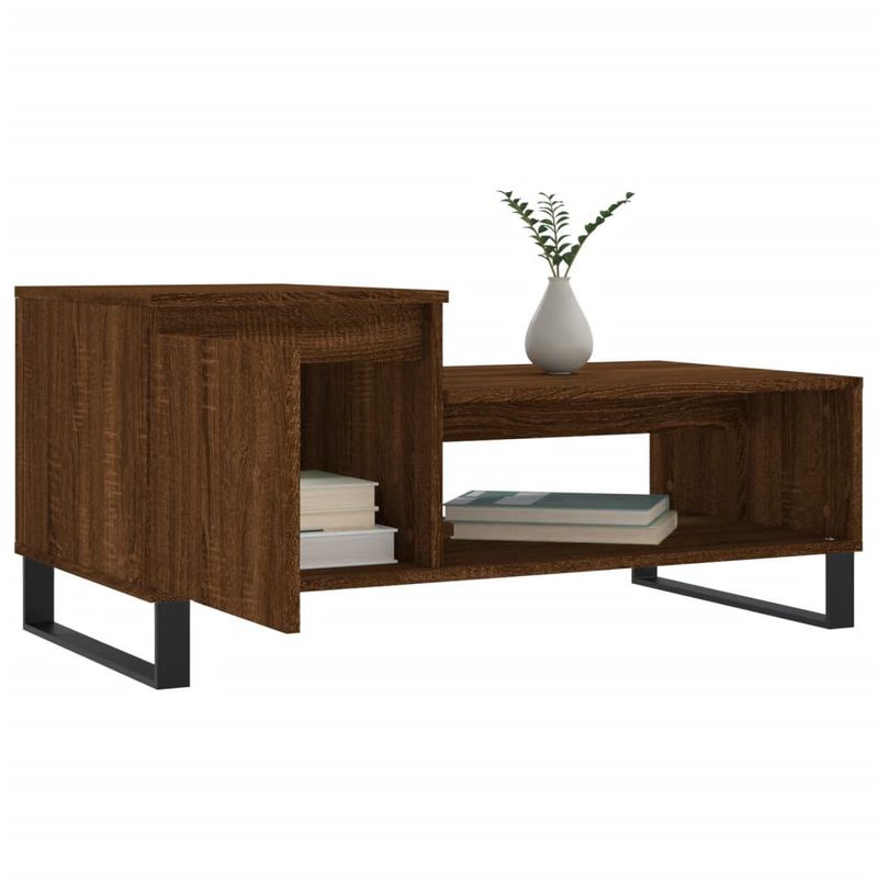 Tavolino-da-Salotto-Rovere-Marrone100x50x45cm-Legno-Multistrato