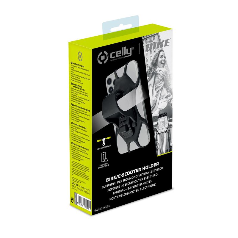 Celly-Swipe-Bike-Supporto-passivo-Telefono-cellulare-smartphone-Nero