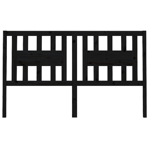 Testiera-per-Letto-Nera-166x4x100-cm-in-Legno-Massello-di-Pino