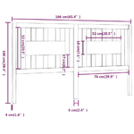 Testiera-per-Letto-Nera-166x4x100-cm-in-Legno-Massello-di-Pino