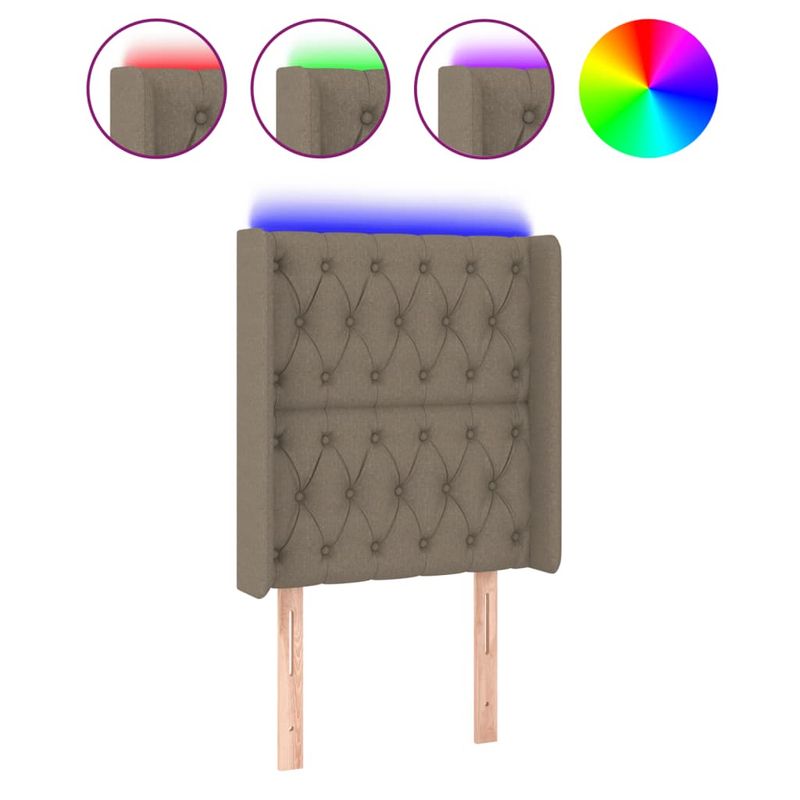 vidaXL-Testiera-a-LED-Tortora-147x16x78-88-cm-in-Tessuto