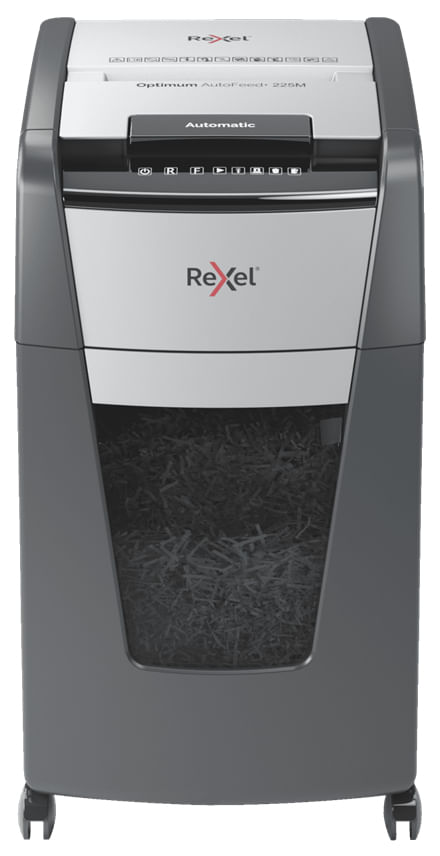 Rexel AutoFeed+ 225M distruggi documenti Taglio a frammenti 55 dB 23 cm Nero, Grigio