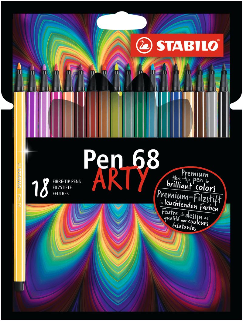 STABILO-Pen68-ARTY-marcatore-Fine-Multicolore-18-pz