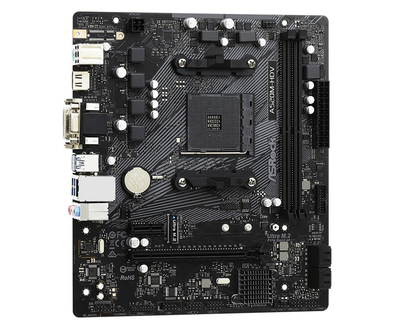 Asrock-A520M-HDV-scheda-madre-Presa-AM4-micro-ATX--Asrock-A520M-HDV-AMD-A520-AM4-Micro-ATX-2-DDR4-VGA-DVI-HDMI-M.2-