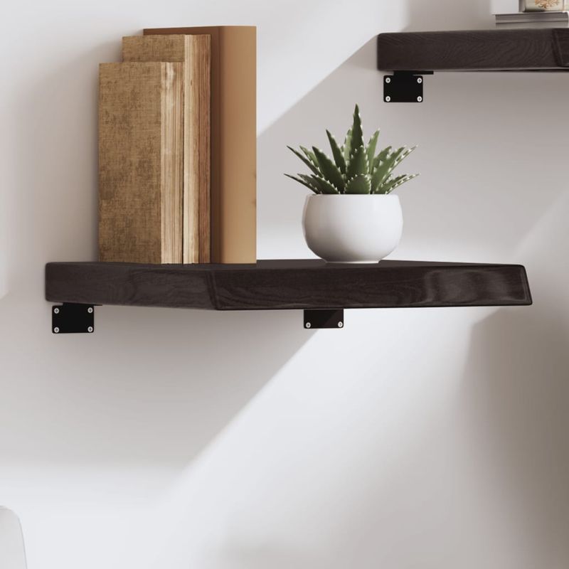 vidaXL-Ripiano-Muro-Grigio-Scuro-40x50x4-cm-Massello-Rovere-Trattato