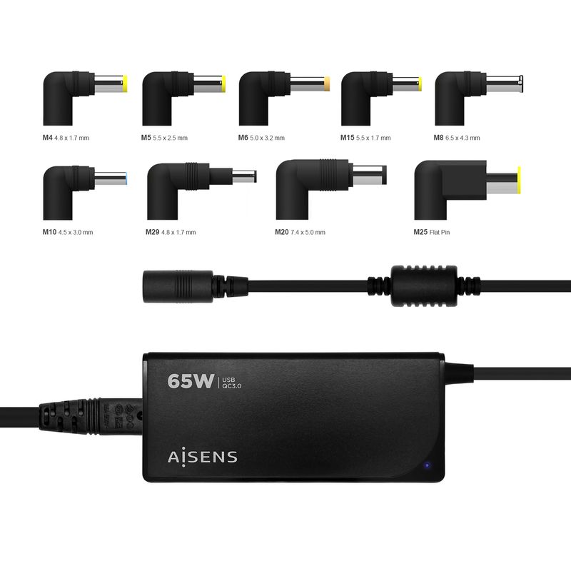 AISENS-ASLC-65WAUTO-BK-adattatore-e-invertitore-Interno-65-W-Nero
