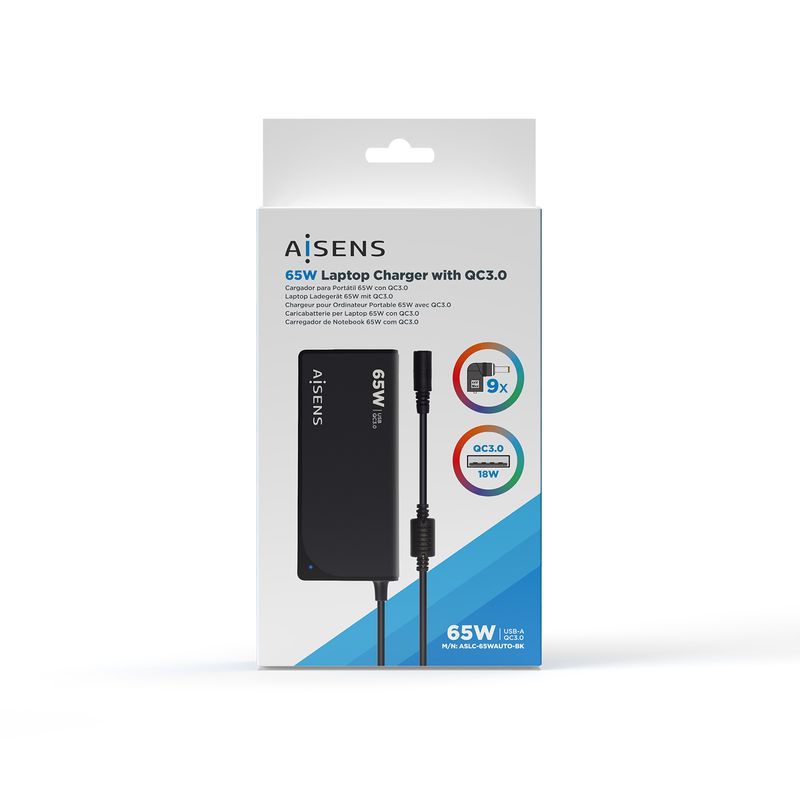 AISENS-ASLC-65WAUTO-BK-adattatore-e-invertitore-Interno-65-W-Nero