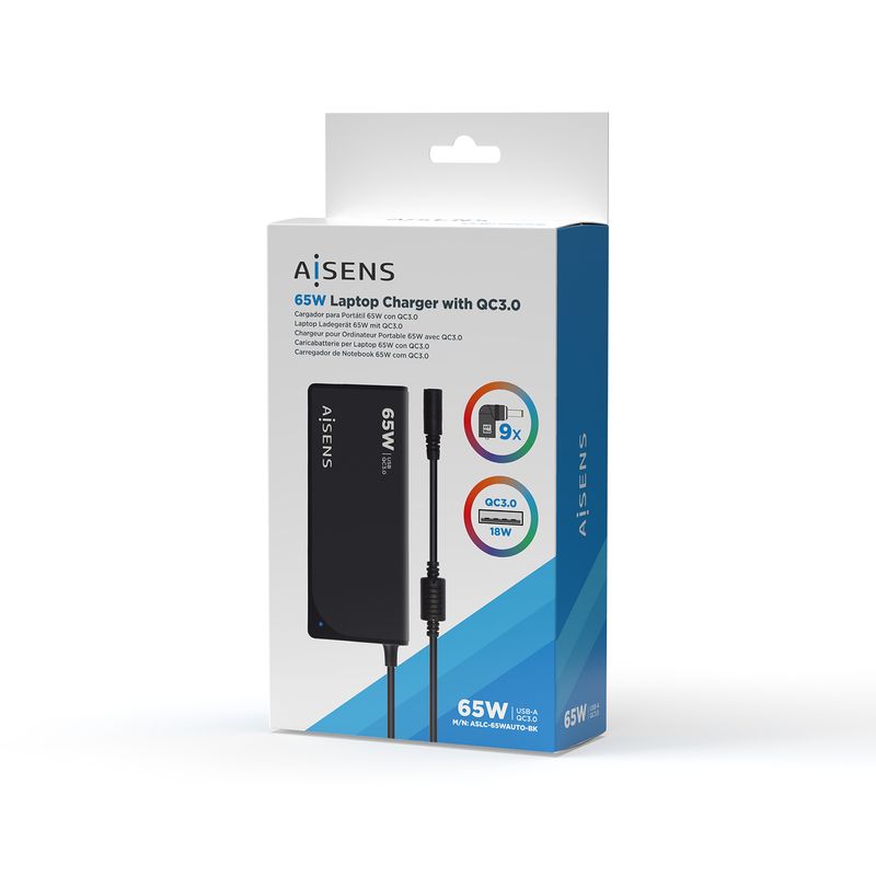 AISENS-ASLC-65WAUTO-BK-adattatore-e-invertitore-Interno-65-W-Nero