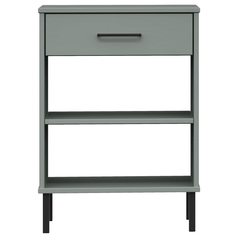 Mobile-Consolle-Gambe-Metallo-Grigio-Legno-Massello-Pino-OSLO