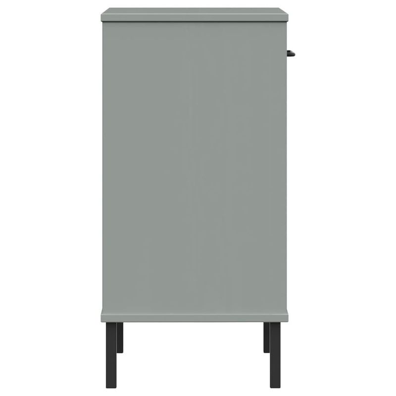 Mobile-Consolle-Gambe-Metallo-Grigio-Legno-Massello-Pino-OSLO