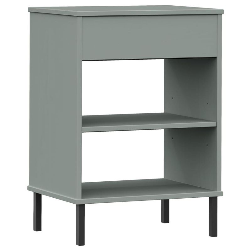Mobile-Consolle-Gambe-Metallo-Grigio-Legno-Massello-Pino-OSLO